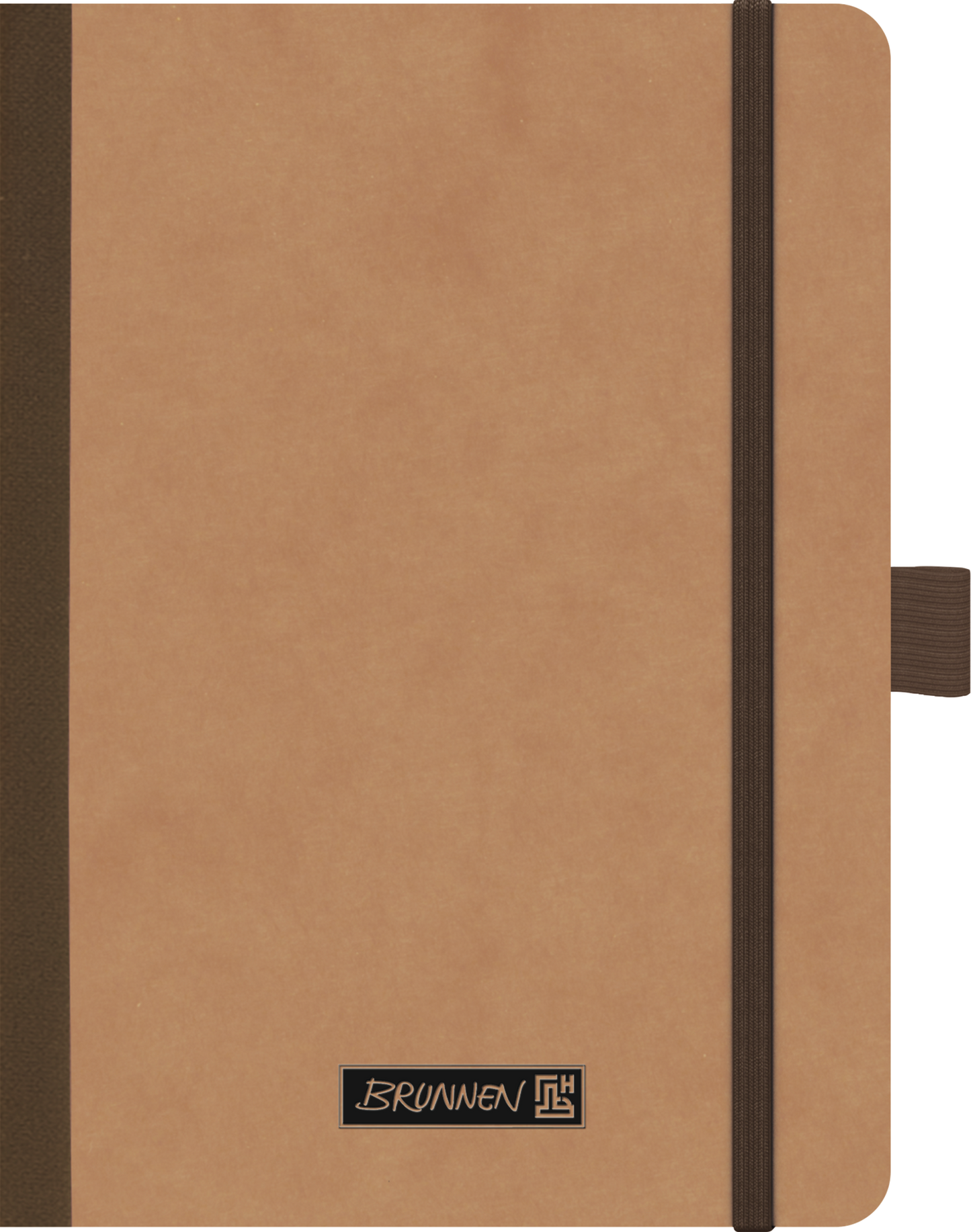 Notizbuch Brunnen Premium FACT!plus Kladde, A6, liniert, Gummizugverschluss, braun