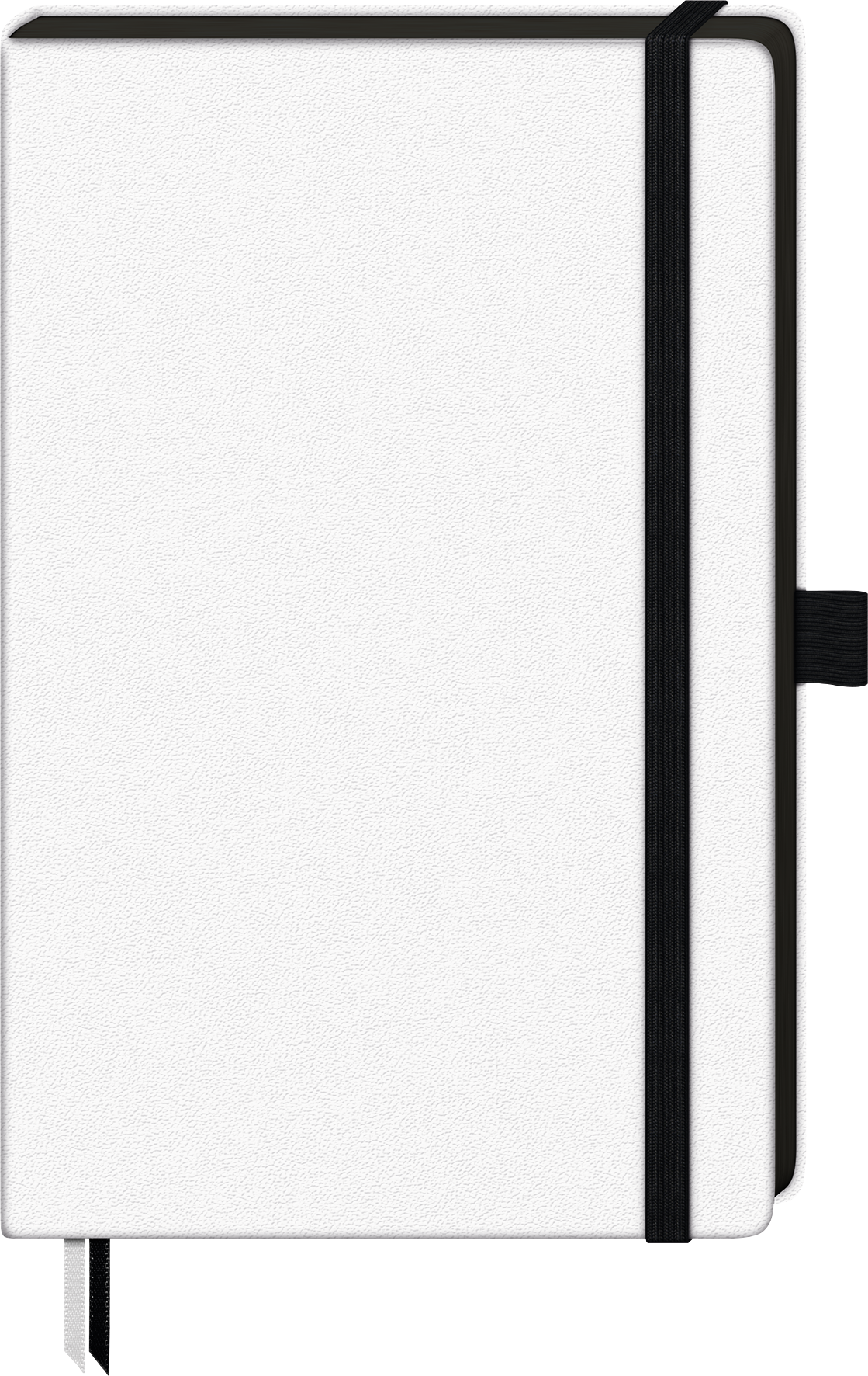 Notizbuch Brunnen Kompagnon White, A5, kariert, Gummizugverschluss, weiß