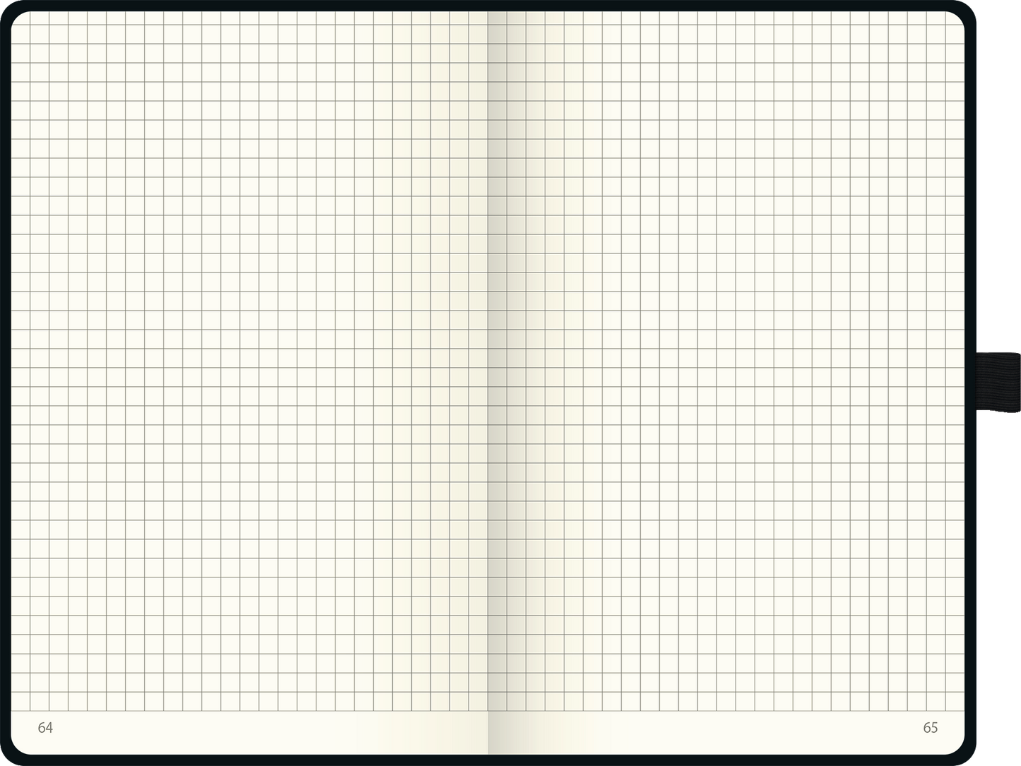 Notizbuch Brunnen Kompagnon White, A5, kariert, Gummizugverschluss, weiß