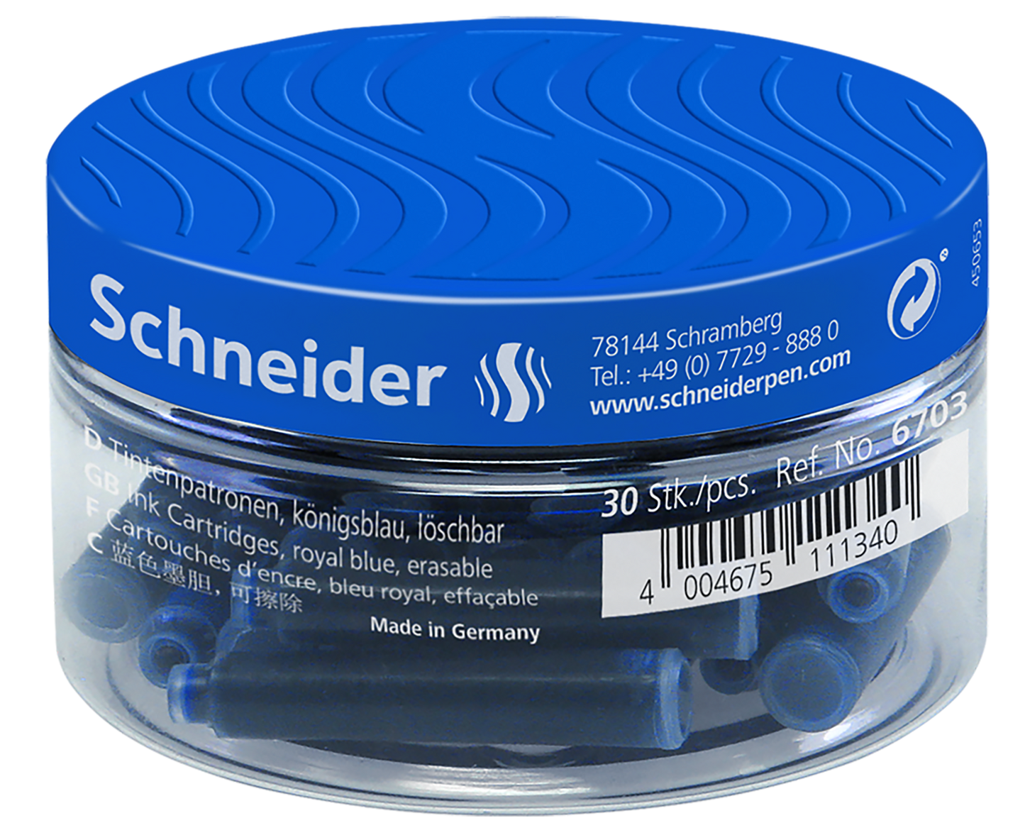 Tintenpatronen Schneider 30 Stück, Runddose
